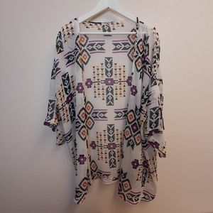 Gorgeous Sheer Translucent Aztec Print Coverup
